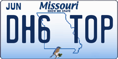 MO license plate DH6T0P