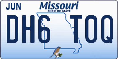 MO license plate DH6T0Q