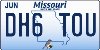 MO license plate DH6T0U