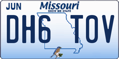 MO license plate DH6T0V