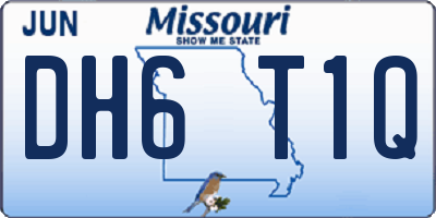 MO license plate DH6T1Q