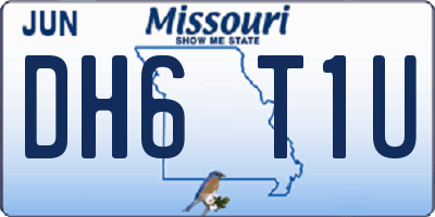 MO license plate DH6T1U