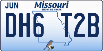 MO license plate DH6T2B