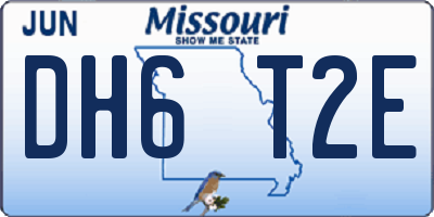 MO license plate DH6T2E