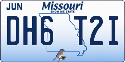 MO license plate DH6T2I