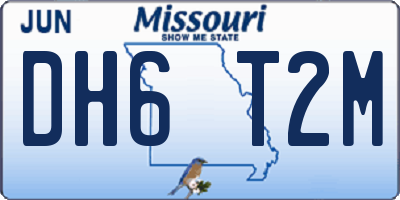 MO license plate DH6T2M