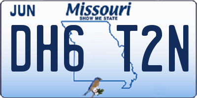 MO license plate DH6T2N