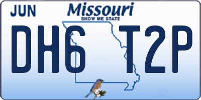 MO license plate DH6T2P