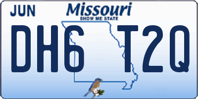 MO license plate DH6T2Q