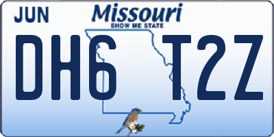 MO license plate DH6T2Z