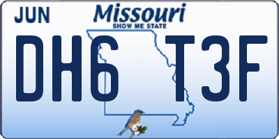 MO license plate DH6T3F