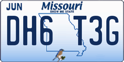 MO license plate DH6T3G