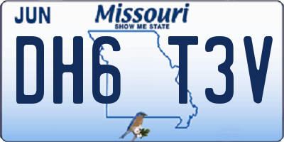 MO license plate DH6T3V
