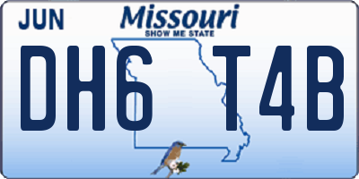 MO license plate DH6T4B