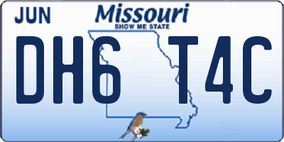 MO license plate DH6T4C