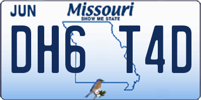 MO license plate DH6T4D