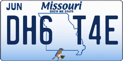 MO license plate DH6T4E