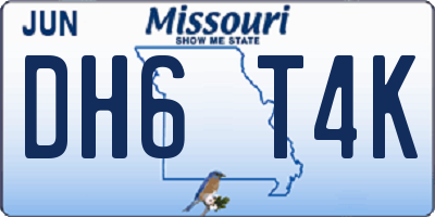 MO license plate DH6T4K