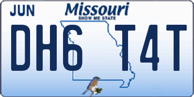 MO license plate DH6T4T