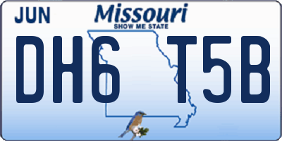 MO license plate DH6T5B