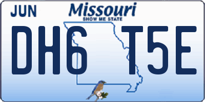 MO license plate DH6T5E