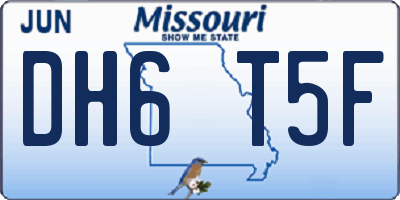 MO license plate DH6T5F