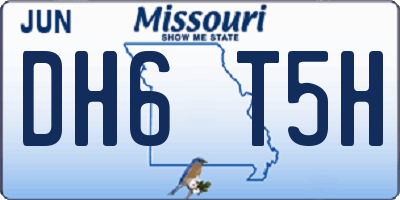 MO license plate DH6T5H
