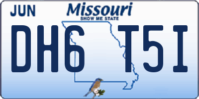 MO license plate DH6T5I