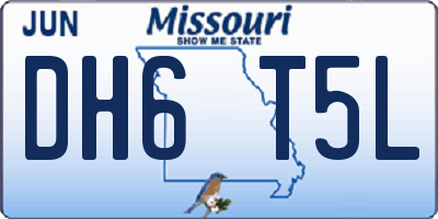 MO license plate DH6T5L