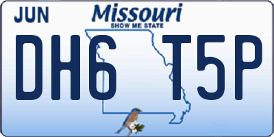 MO license plate DH6T5P