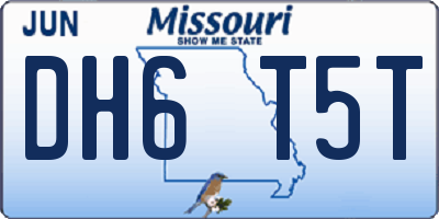 MO license plate DH6T5T