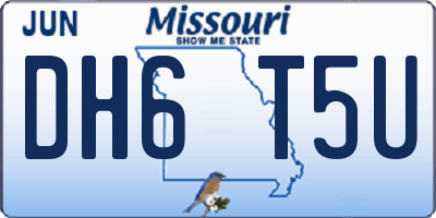MO license plate DH6T5U