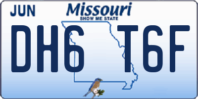 MO license plate DH6T6F