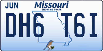 MO license plate DH6T6I