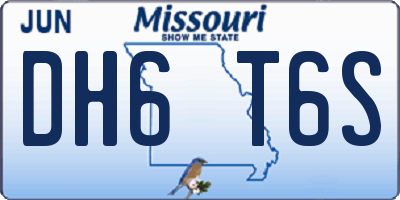 MO license plate DH6T6S