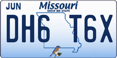 MO license plate DH6T6X
