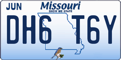 MO license plate DH6T6Y