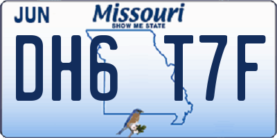 MO license plate DH6T7F