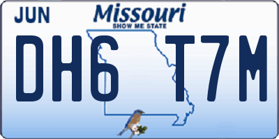 MO license plate DH6T7M