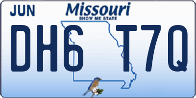 MO license plate DH6T7Q