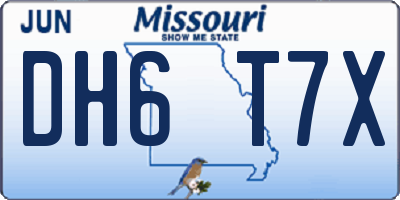 MO license plate DH6T7X