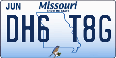 MO license plate DH6T8G