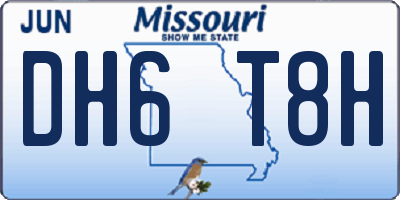 MO license plate DH6T8H