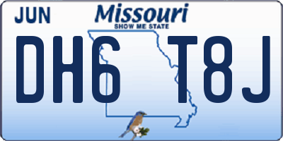 MO license plate DH6T8J