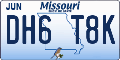 MO license plate DH6T8K