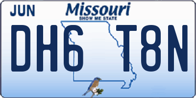 MO license plate DH6T8N
