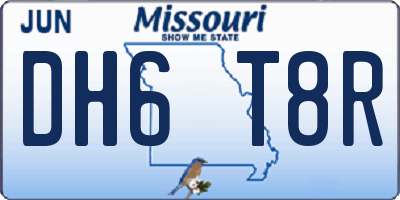 MO license plate DH6T8R
