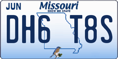 MO license plate DH6T8S