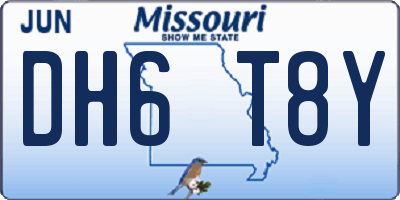 MO license plate DH6T8Y
