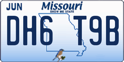 MO license plate DH6T9B